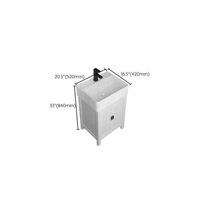 Tocador de lavabo independiente moderno, grifo de metal incluido, tocador de lavabo de baño Clearhalo