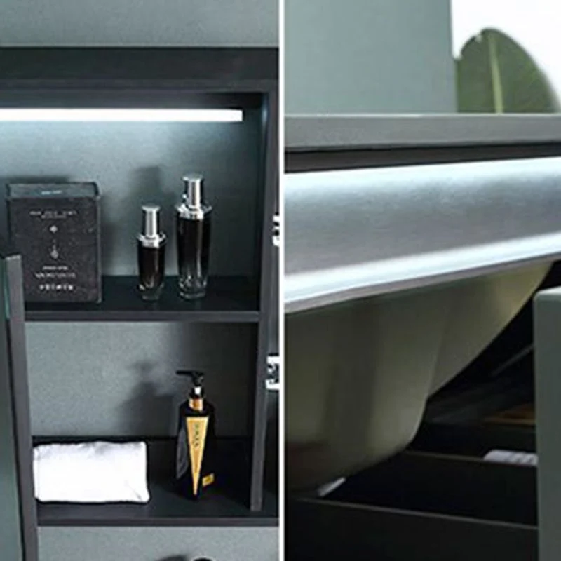 Tocador de lavabo de madera contemporáneo, estantes de almacenamiento, tocador de lavabo de baño Clearhalo