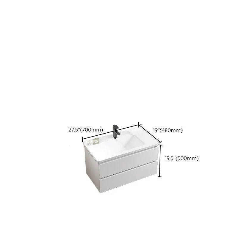 Tocador de lavabo de madera moderno, grifo de montaje en pared de madera, juego de tocador de baño incluido Clearhalo