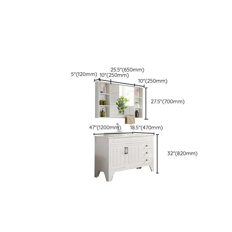 Tocador de lavabo moderno de madera, tocador de baño independiente con espejo Clearhalo