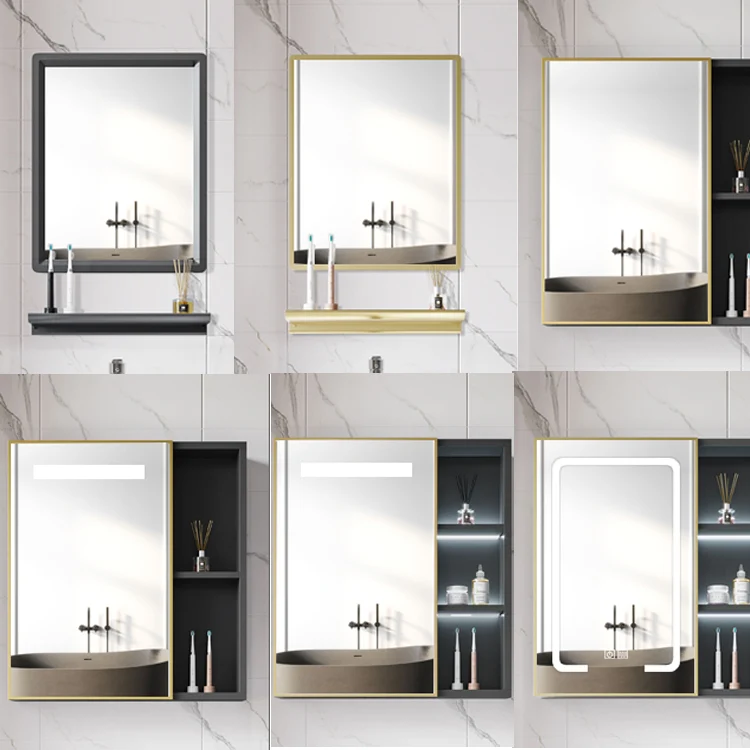 Tocador para lavabo de baño, cajones de cerámica rectangulares, tocador con espejo y grifo Clearhalo