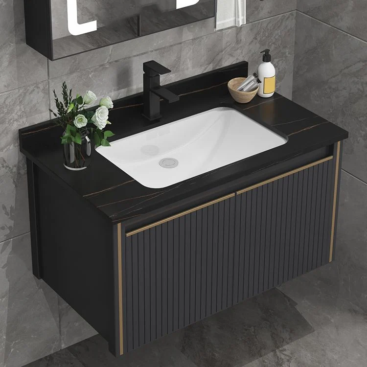 Tocador para lavabo de baño con montaje en pared, grifo moderno incluido, juego de tocador para baño Clearhalo