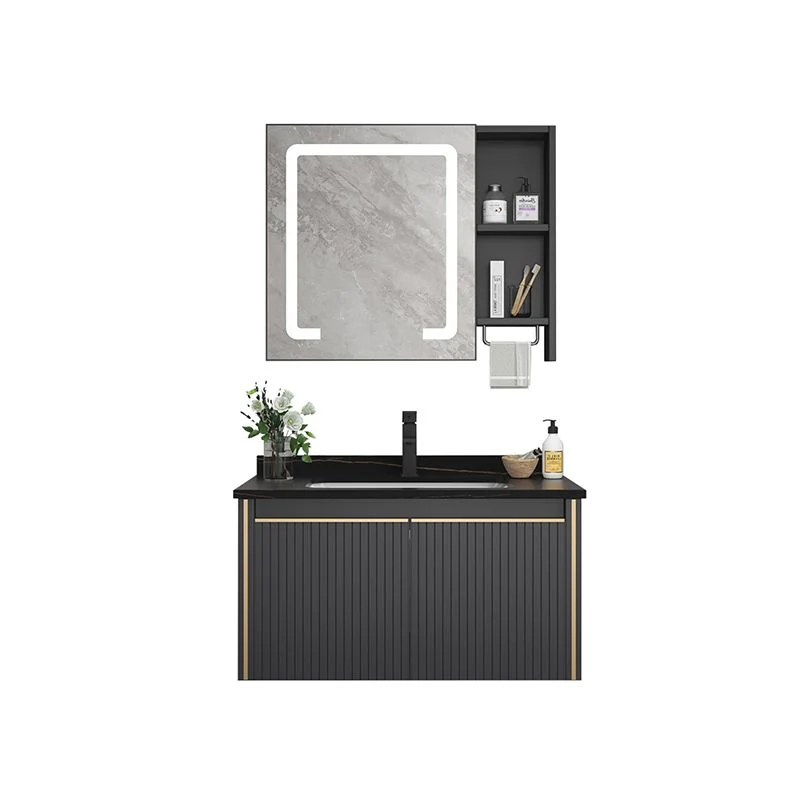 Tocador para lavabo de baño con montaje en pared, grifo moderno incluido, juego de tocador para baño Clearhalo
