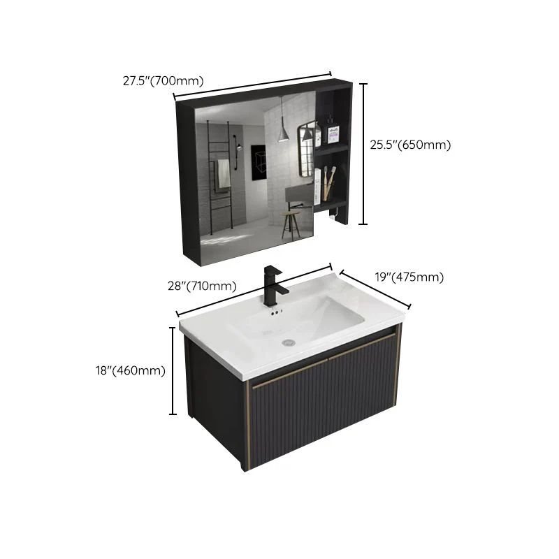 Tocador para lavabo de baño con montaje en pared, grifo moderno incluido, juego de tocador para baño Clearhalo