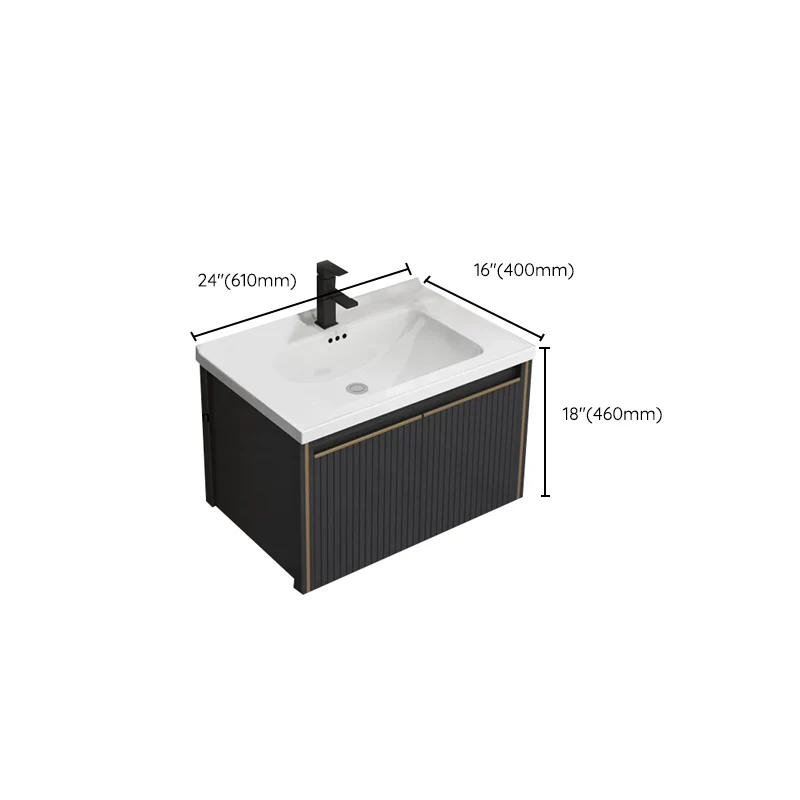 Tocador para lavabo de baño con montaje en pared, grifo moderno incluido, juego de tocador para baño Clearhalo