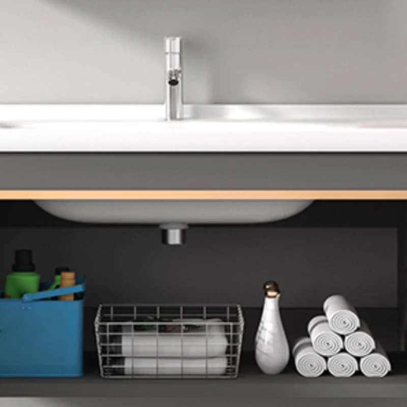 Tocador para lavabo de baño con montaje en pared, grifo Glam incluido, tocador de baño Clearhalo