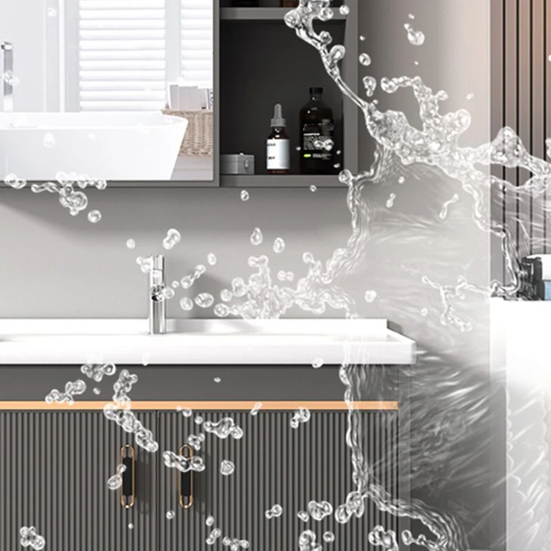 Tocador para lavabo de baño con montaje en pared, grifo Glam incluido, tocador de baño Clearhalo