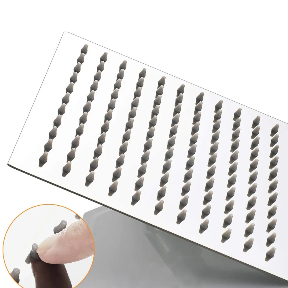 Columna de Ducha con Termostato, Cuadrada Plata Alcachofa Superior, Ducha de Baño, Barra ajustable 80-120cm