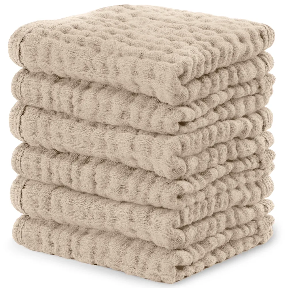 COMFY CUBS BEBE NIÑO TOALLITAS MUSLIN SAND 6PK