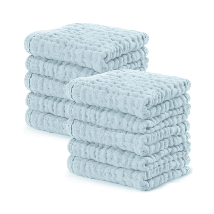COMFY CUBS BEBE NIÑO TOALLITAS MUSLIN SKY BLUE 10PK