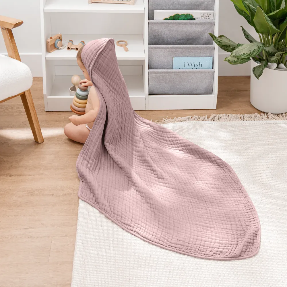 COMFY CUBS TOALLA CON CAPUCHA MAUVE 2PK