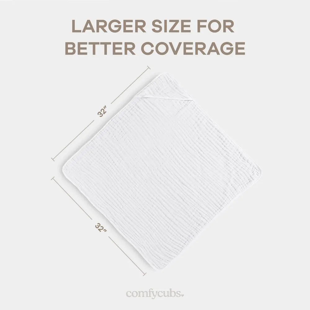 COMFY CUBS TOALLA CON CAPUCHA WHITE 2PK