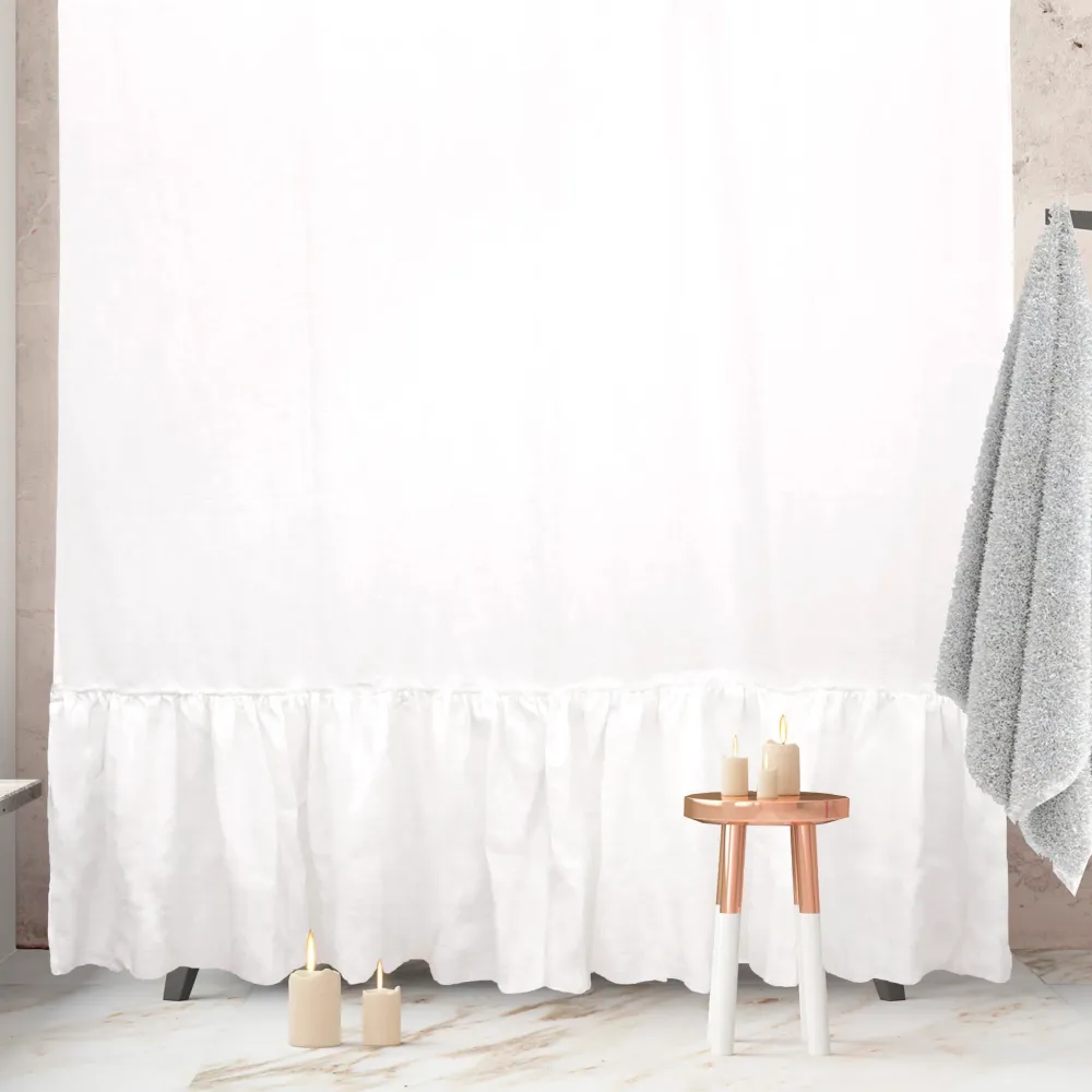 CORTINA DE BAÑO ALGODÓN VUELOS BLANCA Complementa Diseño