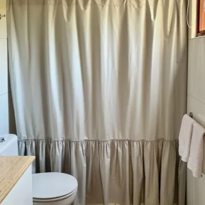 CORTINA DE BAÑO ALGODÓN VUELOS GRIS PERLA Complementa Diseño