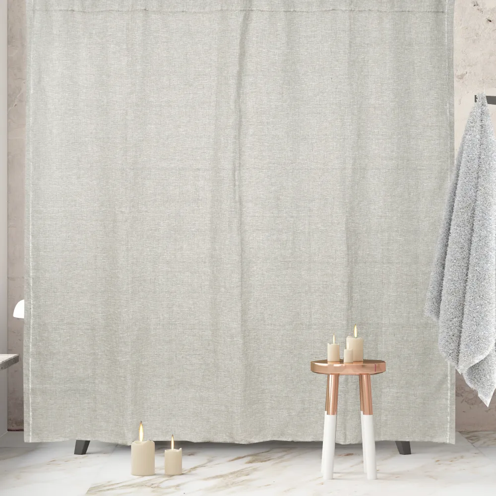 CORTINA DE BAÑO LINO DESFLECADO NATURAL Complementa Diseno