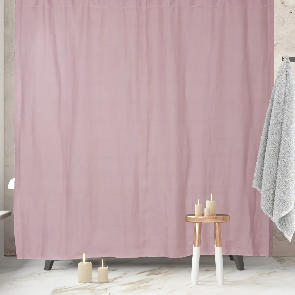 CORTINA DE BAÑO LINO DESFLECADO ROSA PALO Complementa Diseño