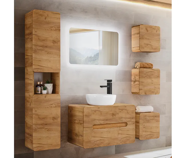 Con Certificación CE Mueble lavabo individual 80cm Arun Madera