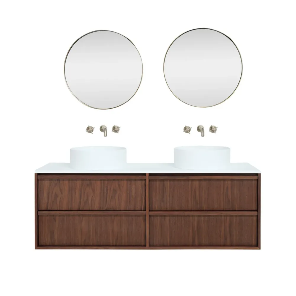 Conjunto de baño Fien 150 nogal - Sims Solid Surface