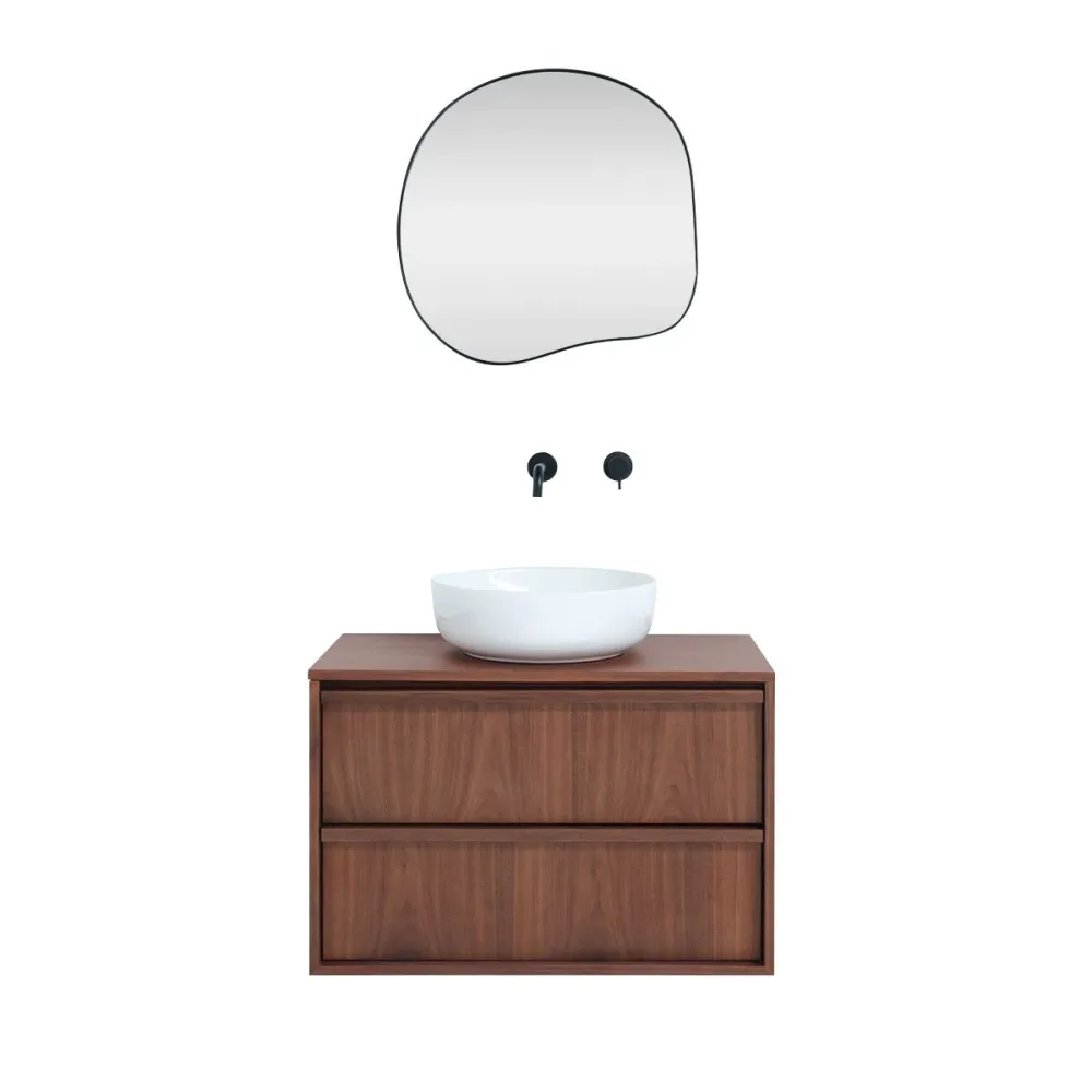 Conjunto de muebles de baño Fien Nogal - 80 cm - Alexis II