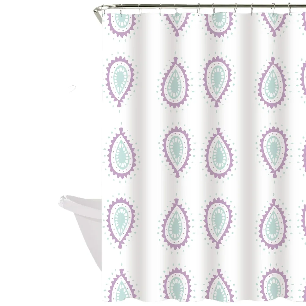 Cortina de baño 180x180 impermeable + 12 ganchos Bulgara