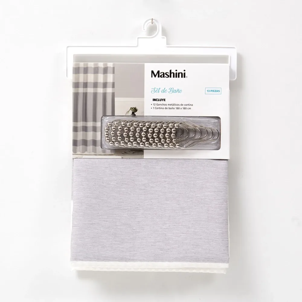 Cortina de Baño Waffle 180x180 cm Gris
