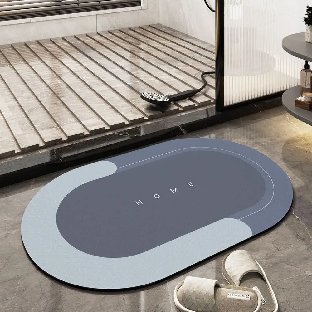AquaComfort Alfombrilla de baño – Alfombrilla de microfibra de secado rápido para comodidad y estilo Azul Cozey Maison