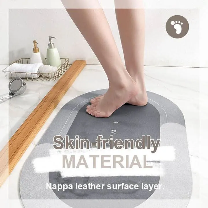 AquaComfort Alfombrilla de baño – Alfombrilla de microfibra de secado rápido para comodidad y estilo Azul Cozey Maison