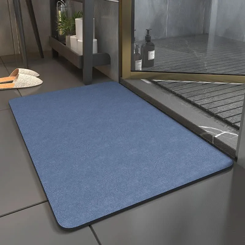 AquaGuard Alfombrilla de baño – Alfombrilla antideslizante con material de secado rápido Azul Cozey Maison