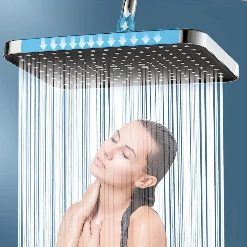 AQUAPULSE – Cabezal de ducha de lluvia ajustable 360° con boquillas antical Negro Cozey Maison