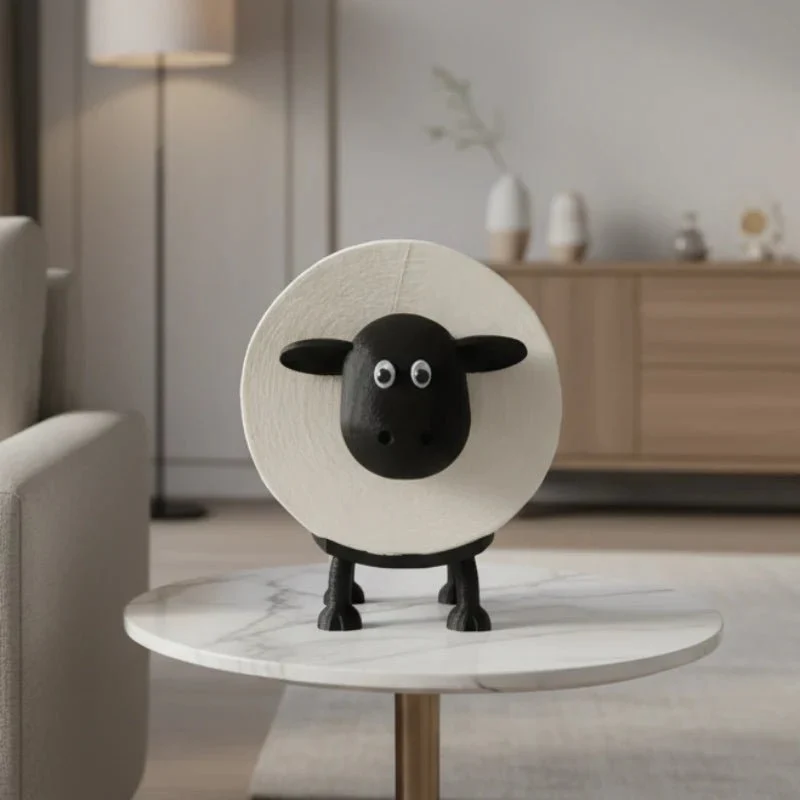 BADEWOLLE – Lindo soporte para papel higiénico con diseño de oveja para baños divertidos Cozey Maison
