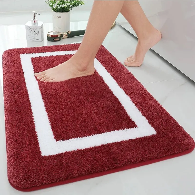 BATHBLISS – Alfombrilla de baño de microfibra suave antideslizante para baño y sala de estar Cozey Maison