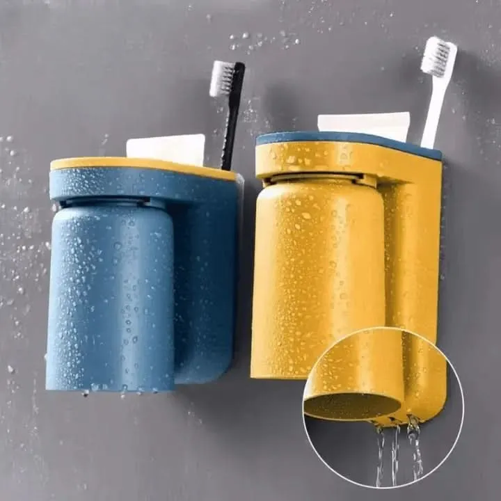 BRUSHDOCK – Soporte de pared para cepillos de dientes, montaje sin taladrar Cozey Maison