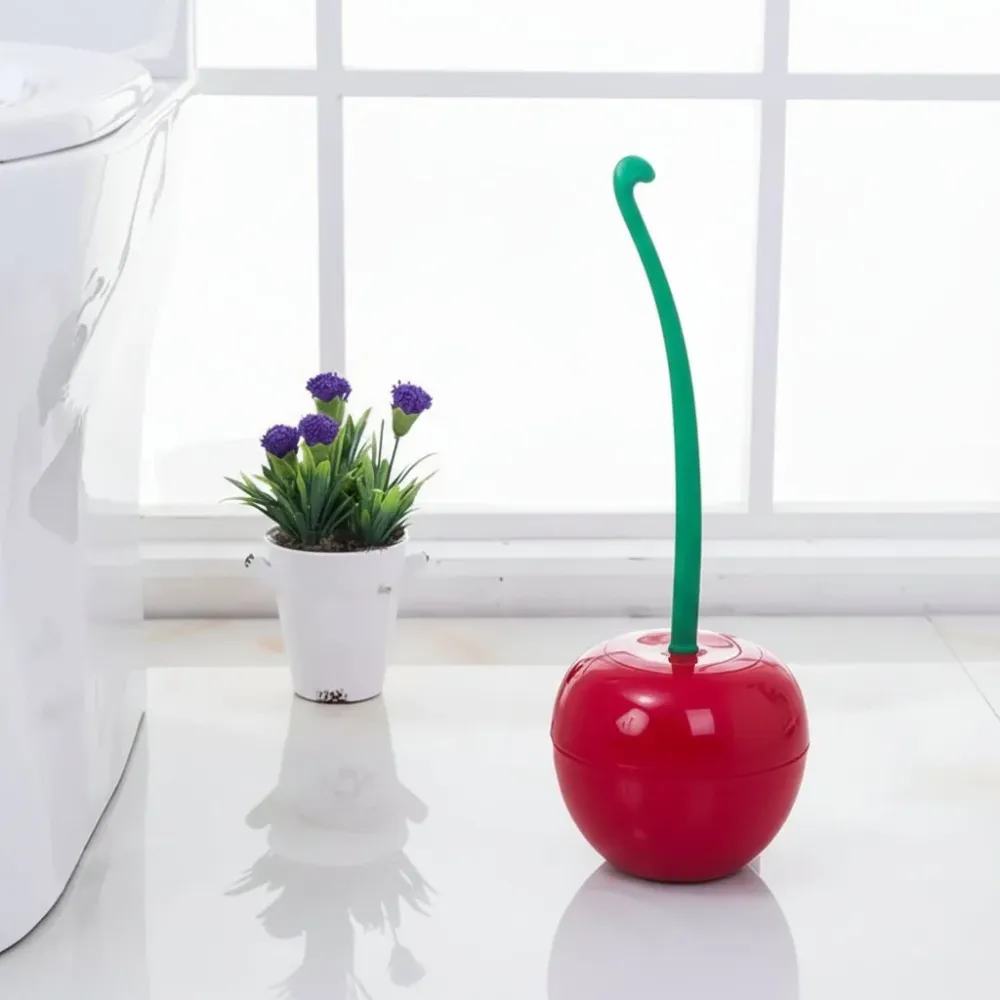 Cleanity – Cepillo para inodoro con soporte de diseño moderno Rojo Cozey Maison