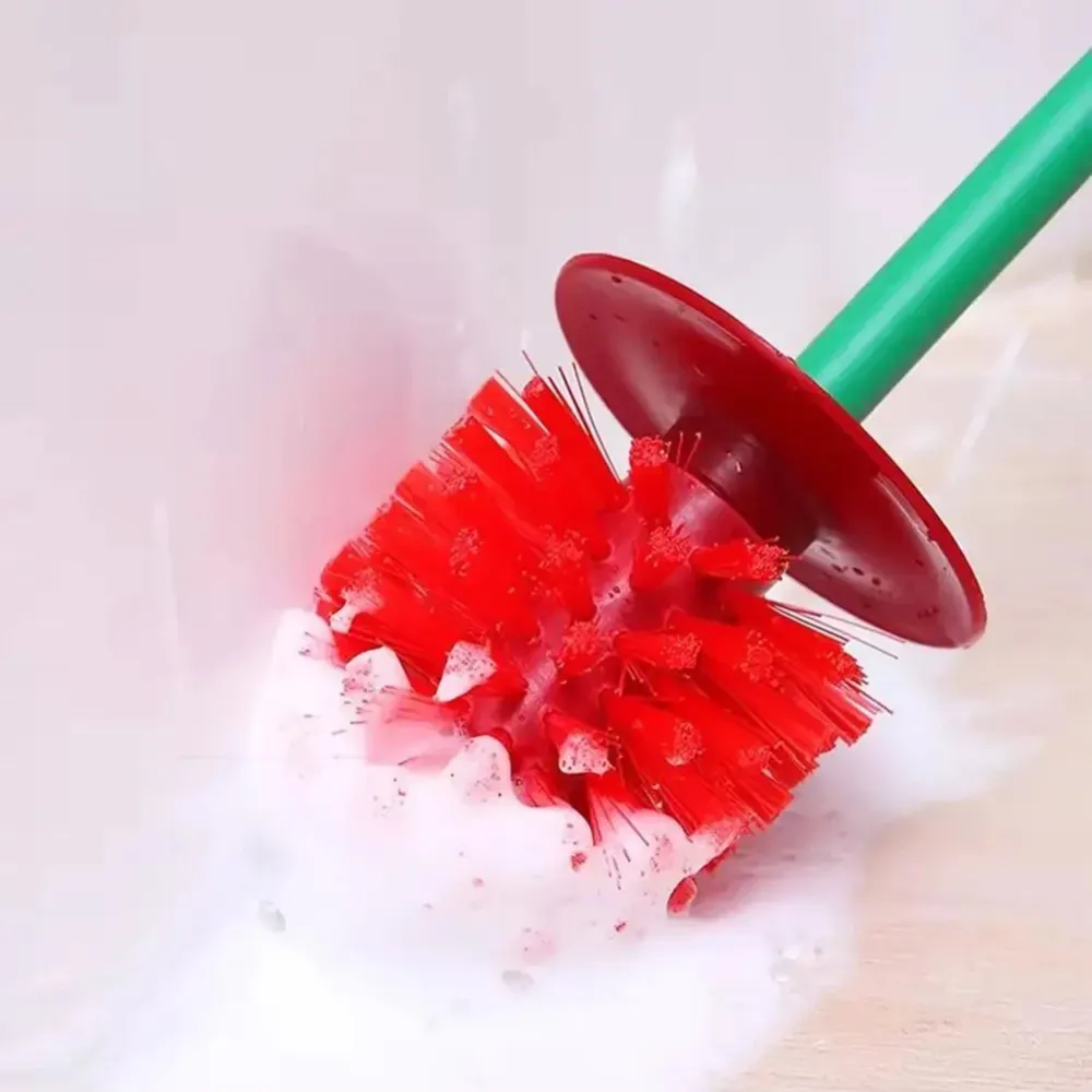 Cleanity – Cepillo para inodoro con soporte de diseño moderno Rojo Cozey Maison