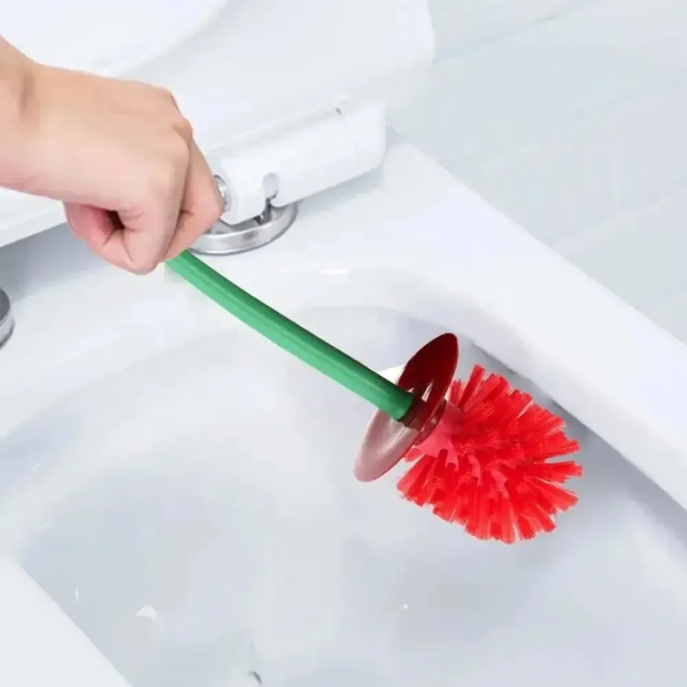 Cleanity – Cepillo para inodoro con soporte de diseño moderno Rojo Cozey Maison