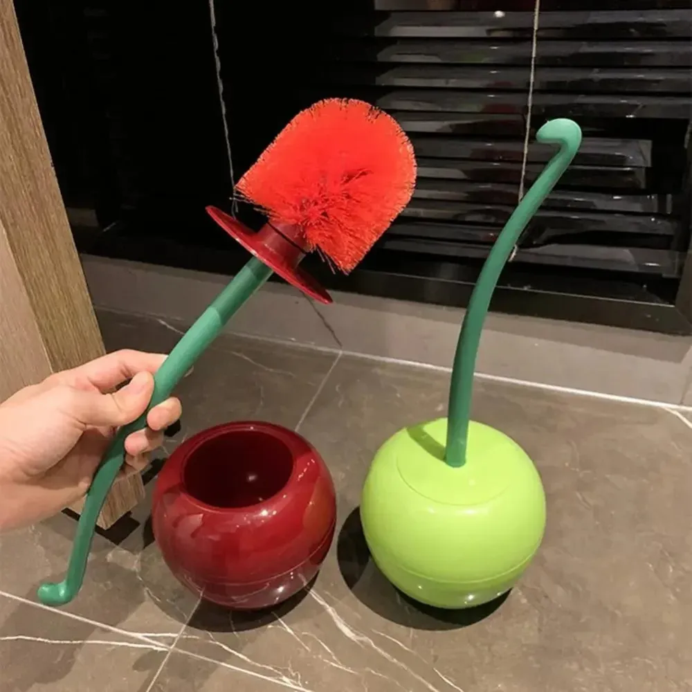 Cleanity – Cepillo para inodoro con soporte de diseño moderno Rojo Cozey Maison