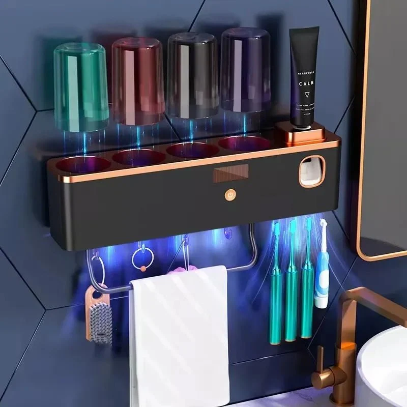 DENTORGAN – Organizador de baño con dispensador de pasta dental y montaje en pared Cozey Maison