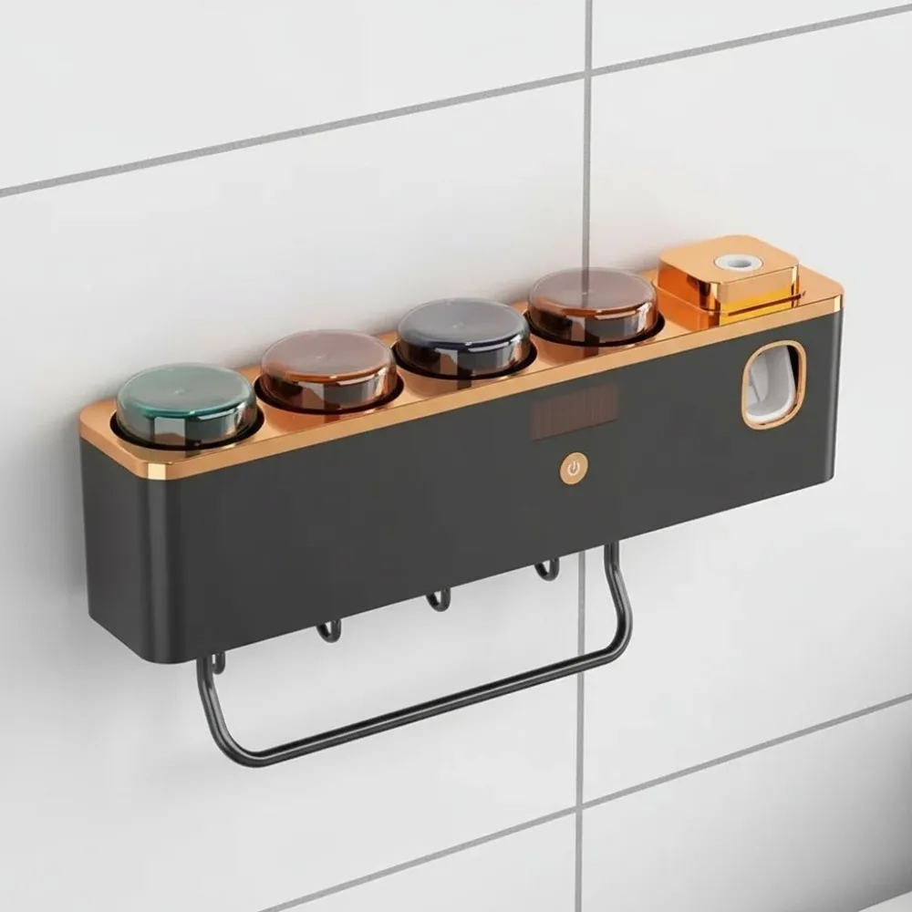 DENTORGAN – Organizador de baño con dispensador de pasta dental y montaje en pared Cozey Maison