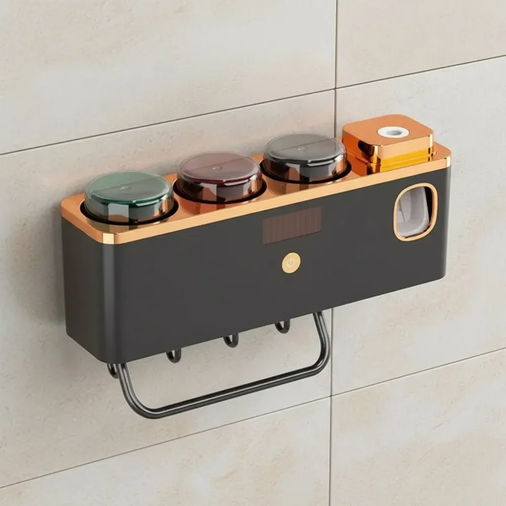 DENTORGAN – Organizador de baño con dispensador de pasta dental y montaje en pared Cozey Maison
