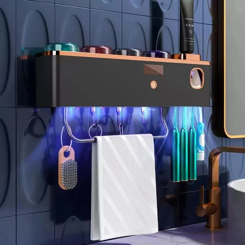 DENTORGAN – Organizador de baño con dispensador de pasta dental y montaje en pared Cozey Maison