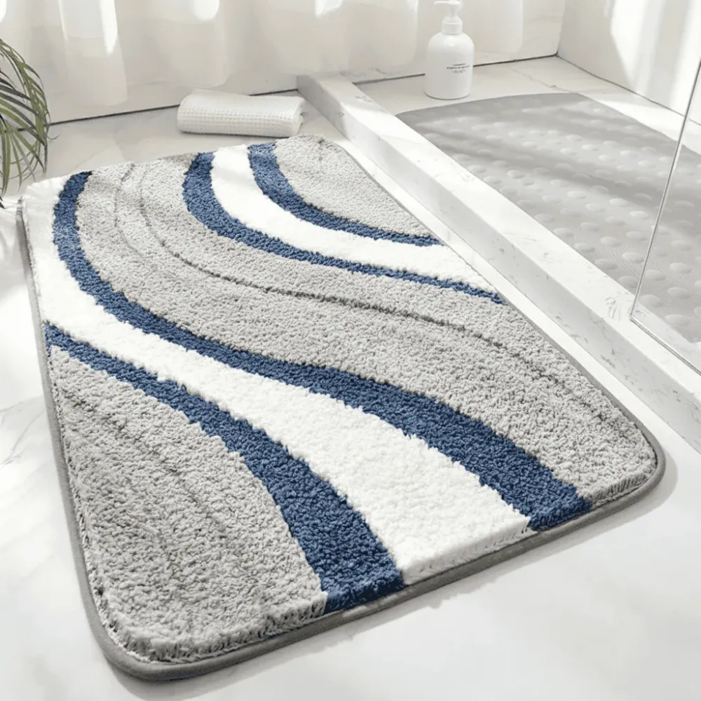 ECOFIBRA – Alfombra de baño de microfibra absorbente y de secado rápido Pizarra Cozey Maison