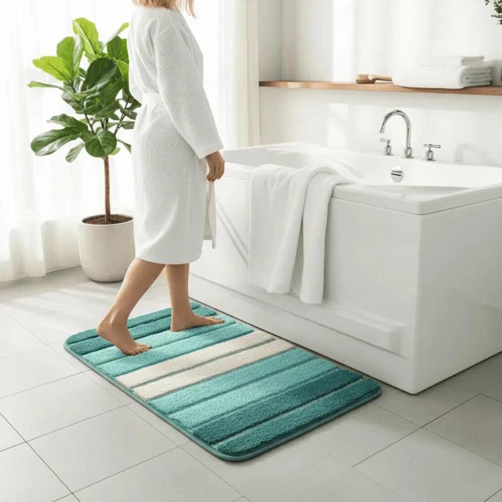 ECOFIBRA – Alfombra de baño de microfibra absorbente y de secado rápido Pizarra Cozey Maison