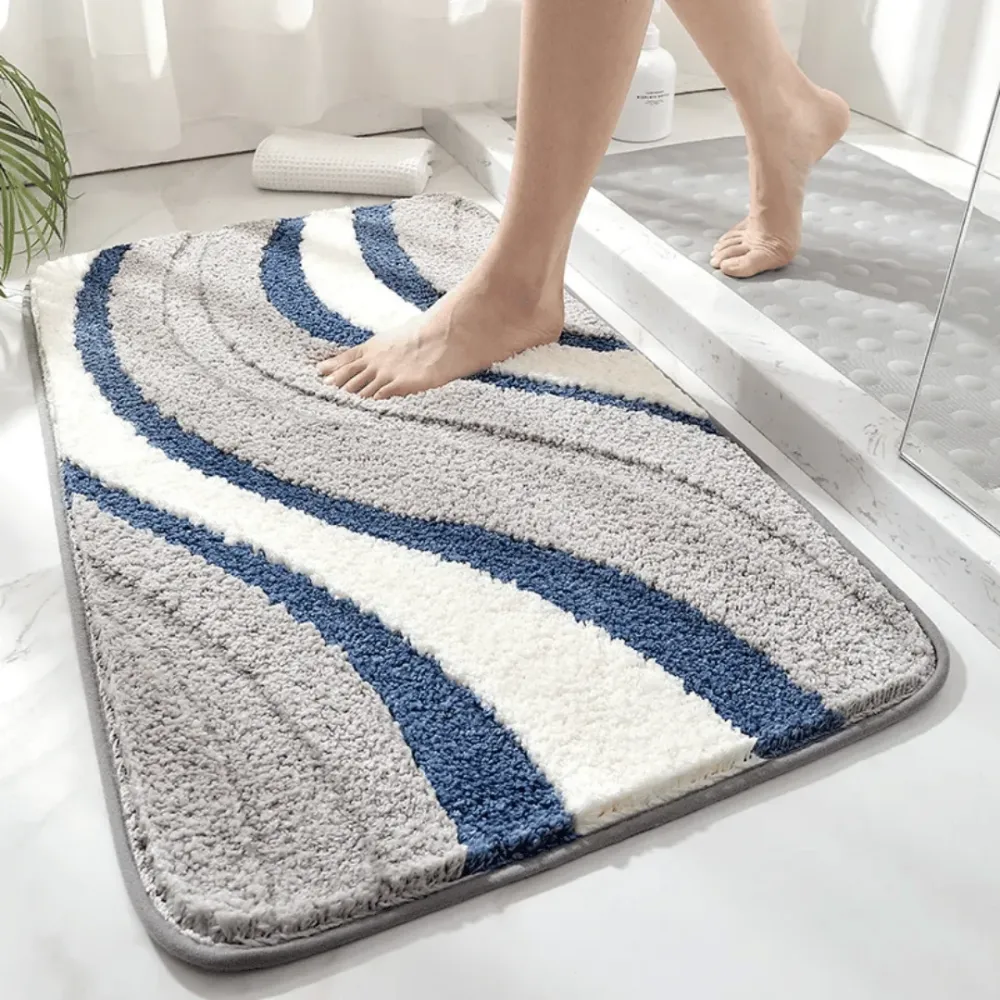 ECOFIBRA – Alfombra de baño de microfibra absorbente y de secado rápido Pizarra Cozey Maison