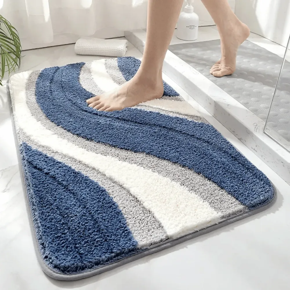 ECOFIBRA – Alfombra de baño de microfibra absorbente y de secado rápido Pizarra Cozey Maison