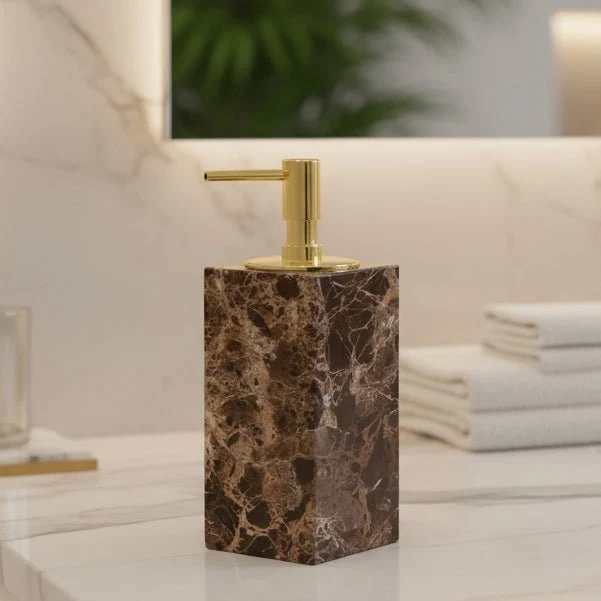 GRAFINOX – Esenciales lujosos para baño con acento de mármol oscuro para espacios elegantes Cozey Maison