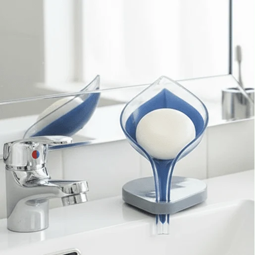 LEAFDRAIN – Soporte para jabón de baño con diseño de hoja y desagüe Cozey Maison