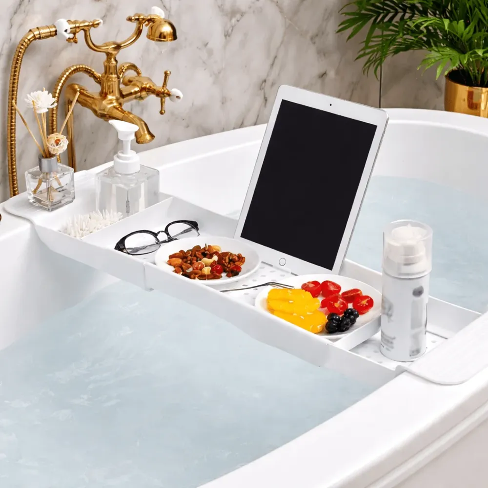 LUXTUB – Bandeja extensible para bañera para la organización diaria del baño Cozey Maison