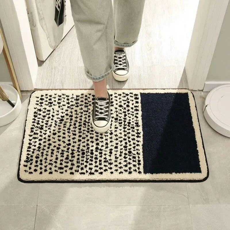 MODARIN – Alfombra de baño abstracta artística hecha mano con diseño antideslizante Cozey Maison