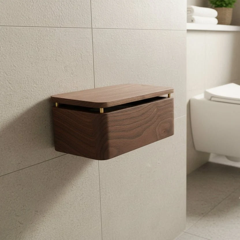 OAKESSENCE – Soporte minimalista para papel higiénico de madera para baños modernos Cozey Maison