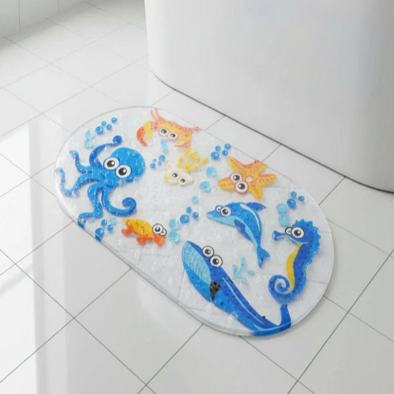 PLAYWAVE FUNDUCK – Alfombrilla de baño de PVC antideslizante y colorida con motivos de dibujos animados para niños Cozey M...